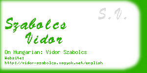 szabolcs vidor business card